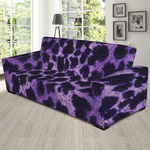 Purple And Black Cheetah Print Sofa Slipcover