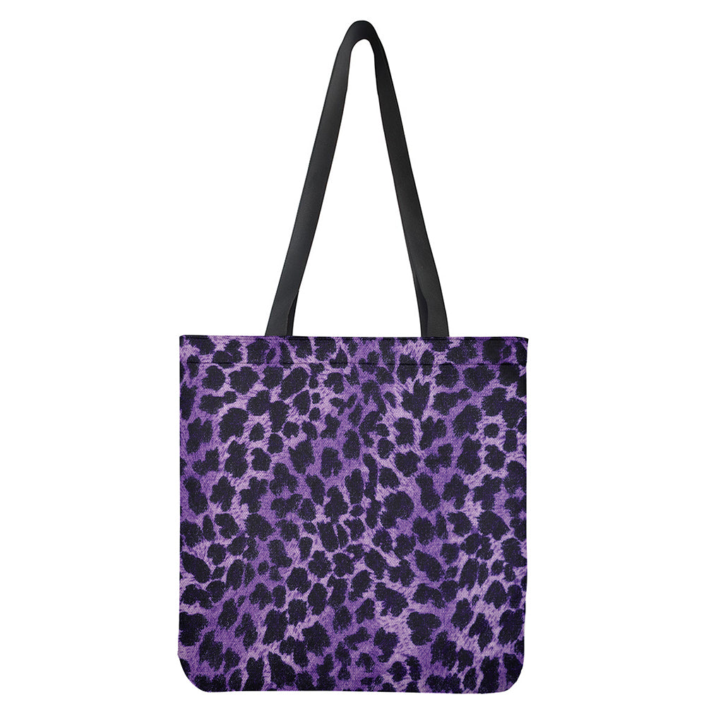 Purple And Black Cheetah Print Tote Bag