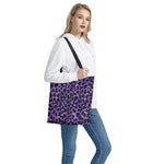 Purple And Black Cheetah Print Tote Bag