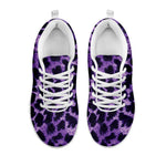 Purple And Black Cheetah Print White Sneakers