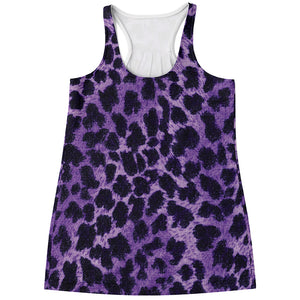 Purple And Black Cheetah Print Women's Racerback Tank Top