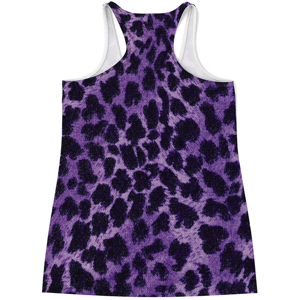 Purple And Black Cheetah Print Women's Racerback Tank Top