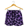 Purple And Black Cheetah Print Women's Shorts