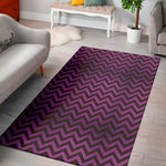 Purple And Black Chevron Pattern Print Area Rug