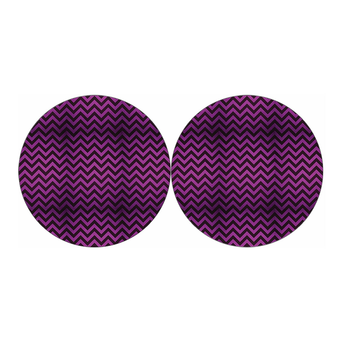 Purple And Black Chevron Pattern Print Car Coasters
