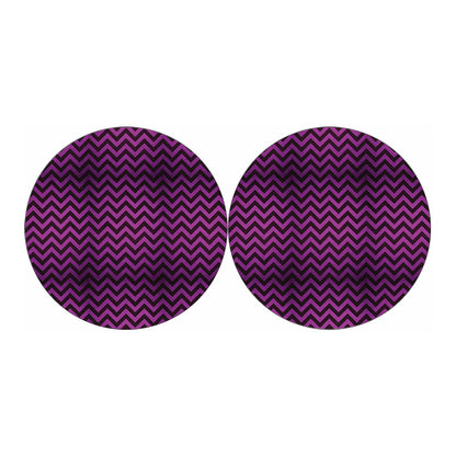 Purple And Black Chevron Pattern Print Car Coasters