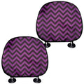Purple And Black Chevron Pattern Print Car Headrest Covers