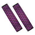 Purple And Black Chevron Pattern Print Car Seat Belt Covers