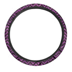 Purple And Black Chevron Pattern Print Car Steering Wheel Cover