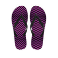 Purple And Black Chevron Pattern Print Flip Flops