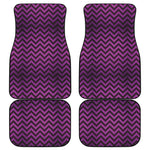 Purple And Black Chevron Pattern Print Front and Back Car Floor Mats