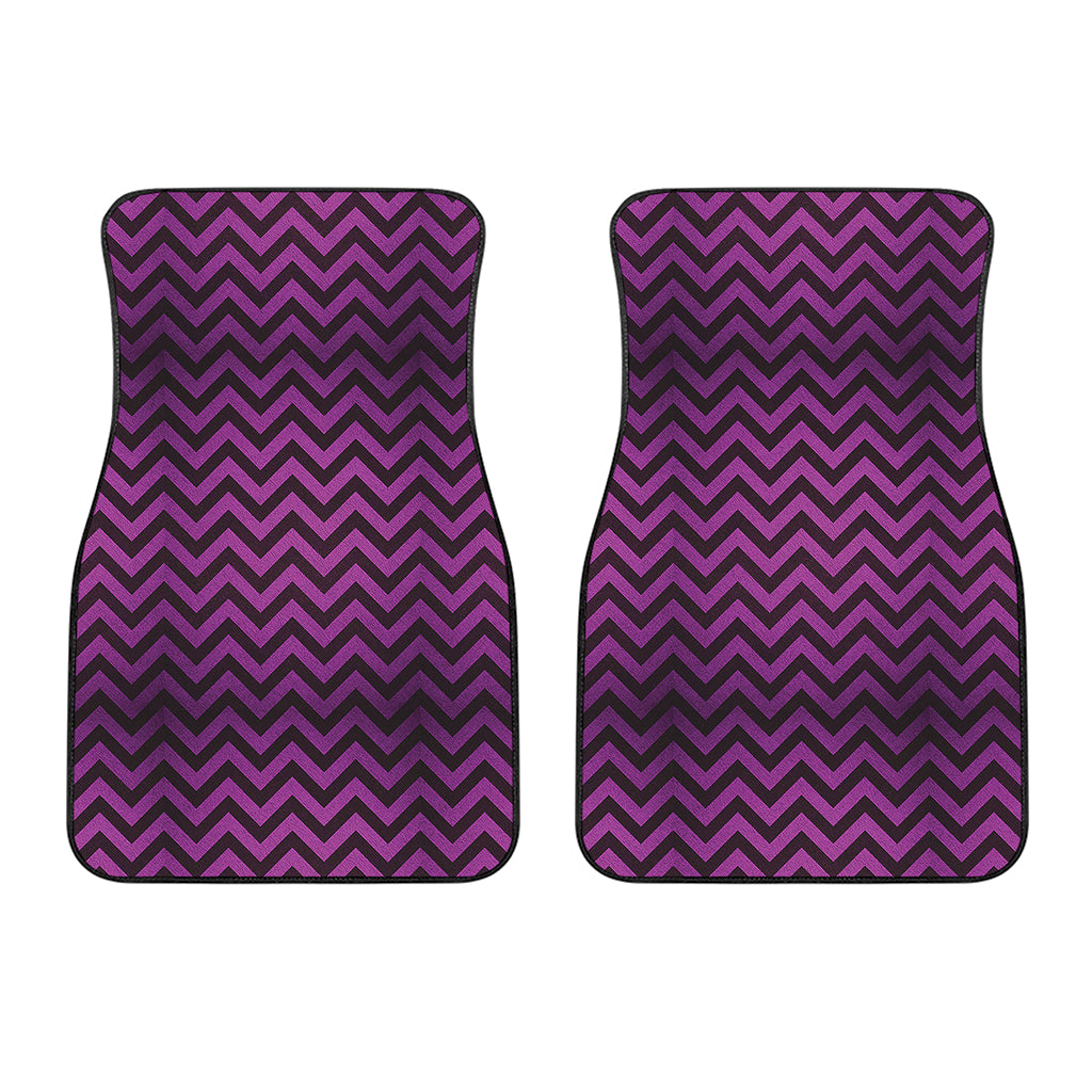 Purple And Black Chevron Pattern Print Front Car Floor Mats