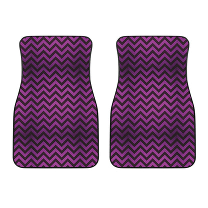 Purple And Black Chevron Pattern Print Front Car Floor Mats