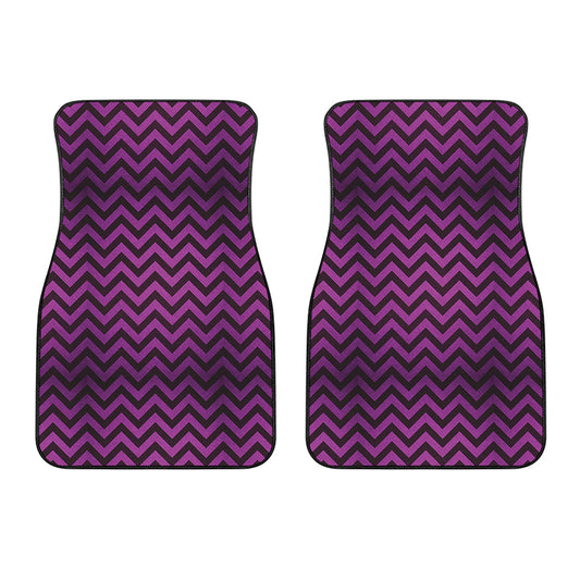 Purple And Black Chevron Pattern Print Front Car Floor Mats