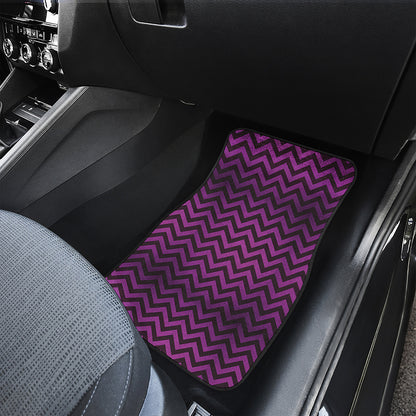 Purple And Black Chevron Pattern Print Front Car Floor Mats