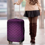 Purple And Black Chevron Pattern Print Luggage Cover