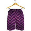 Purple And Black Chevron Pattern Print Men's Shorts