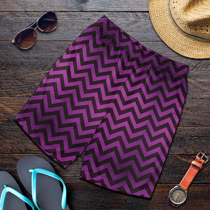 Purple And Black Chevron Pattern Print Men's Shorts