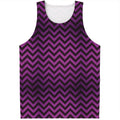 Purple And Black Chevron Pattern Print Men's Tank Top