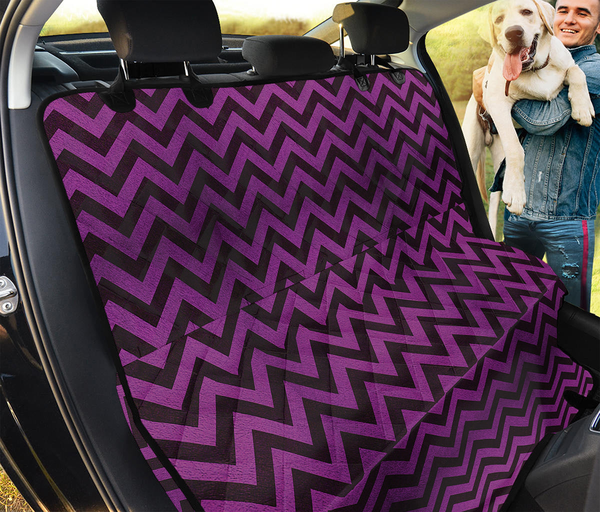 Purple And Black Chevron Pattern Print Pet Car Back Seat Cover