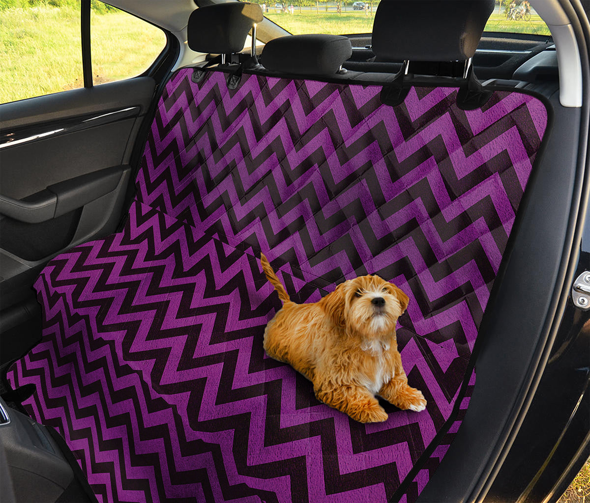 Purple And Black Chevron Pattern Print Pet Car Back Seat Cover