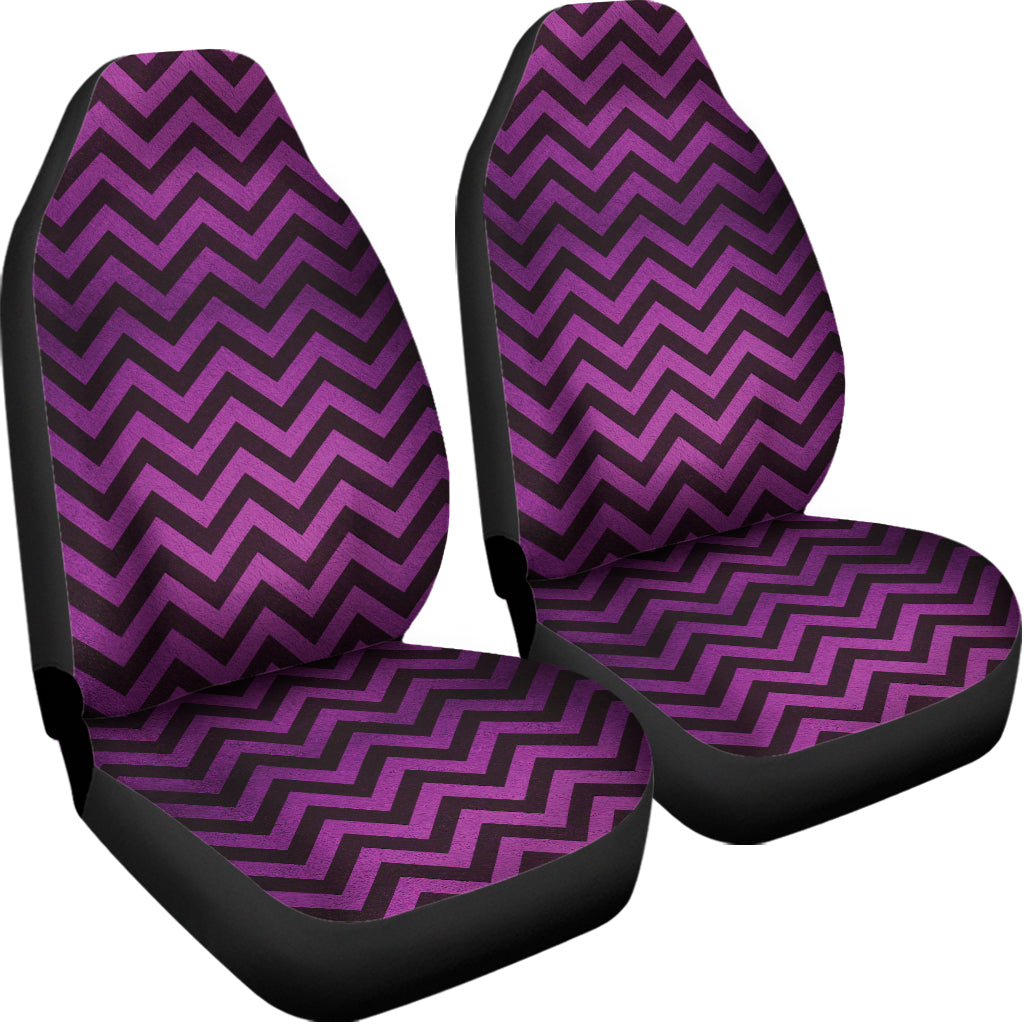 Purple And Black Chevron Pattern Print Universal Fit Car Seat Covers
