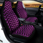 Purple And Black Chevron Pattern Print Universal Fit Car Seat Covers