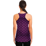 Purple And Black Chevron Pattern Print Women's Racerback Tank Top