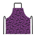 Purple And Black Halloween Bat Print Apron