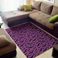 Purple And Black Halloween Bat Print Floor Mat