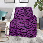 Purple And Black Halloween Bat Print Blanket