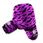 Purple And Black Halloween Bat Print Boxing Gloves