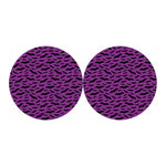 Purple And Black Halloween Bat Print Car Coasters