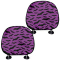 Purple And Black Halloween Bat Print Car Headrest Covers