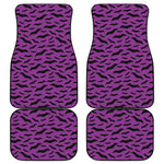 Purple And Black Halloween Bat Print Front and Back Car Floor Mats