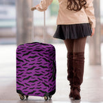 Purple And Black Halloween Bat Print Luggage Cover