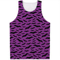 Purple And Black Halloween Bat Print Men's Tank Top