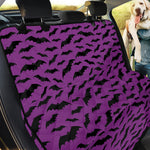 Purple And Black Halloween Bat Print Pet Car Back Seat Cover