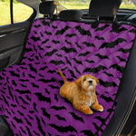 Purple And Black Halloween Bat Print Pet Car Back Seat Cover