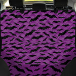 Purple And Black Halloween Bat Print Pet Car Back Seat Cover