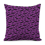 Purple And Black Halloween Bat Print Pillow Cover