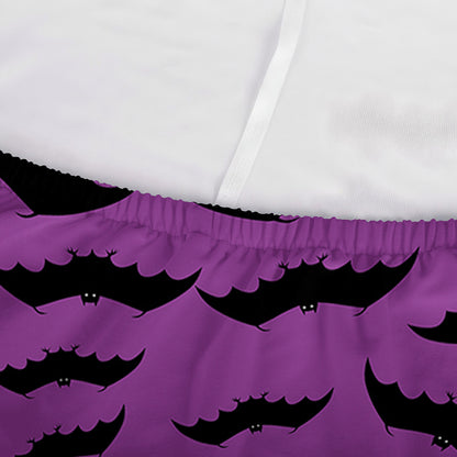 Purple And Black Halloween Bat Print Sofa Cover