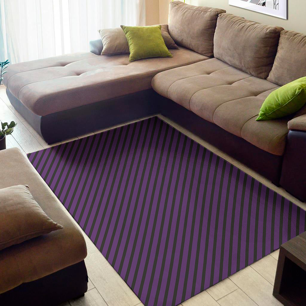 Purple And Black Halloween Pattern Print Area Rug
