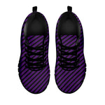 Purple And Black Halloween Pattern Print Black Sneakers