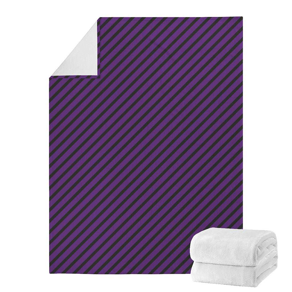 Purple And Black Halloween Pattern Print Blanket