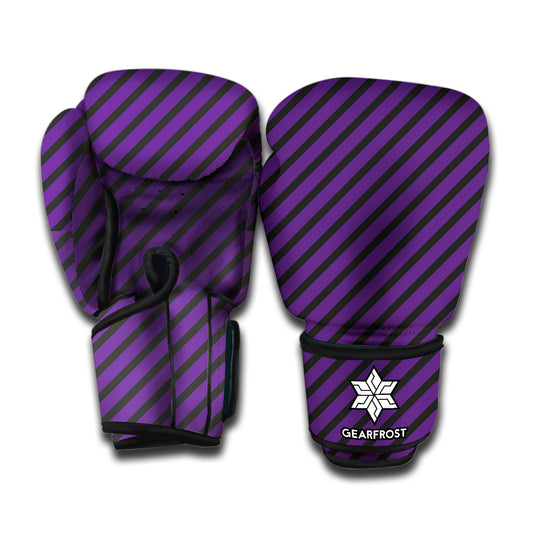 Purple And Black Halloween Pattern Print Boxing Gloves