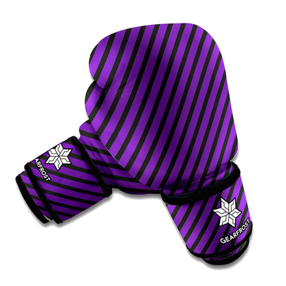 Purple And Black Halloween Pattern Print Boxing Gloves