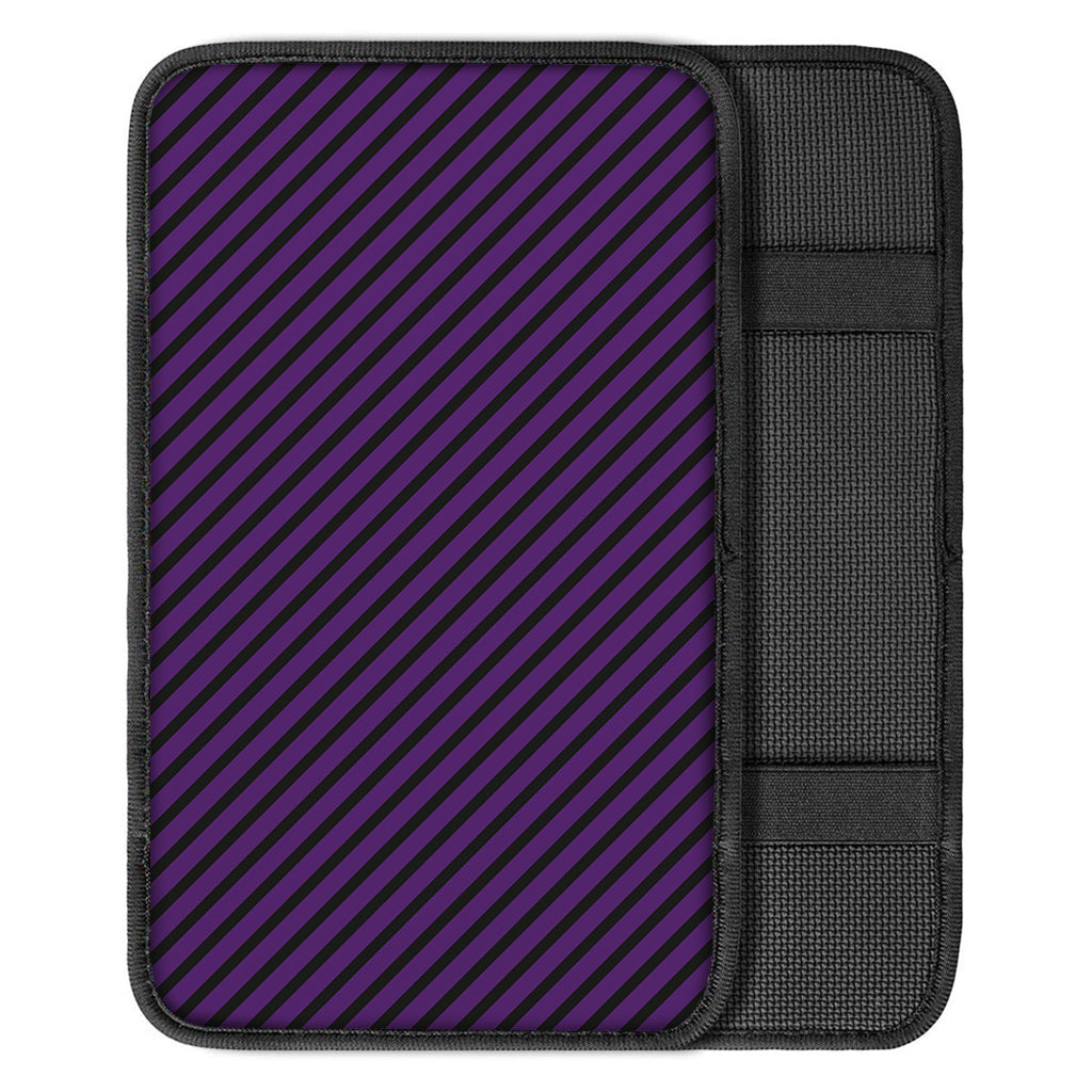 Purple And Black Halloween Pattern Print Car Center Console Cover