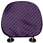 Purple And Black Halloween Pattern Print Car Headrest Covers