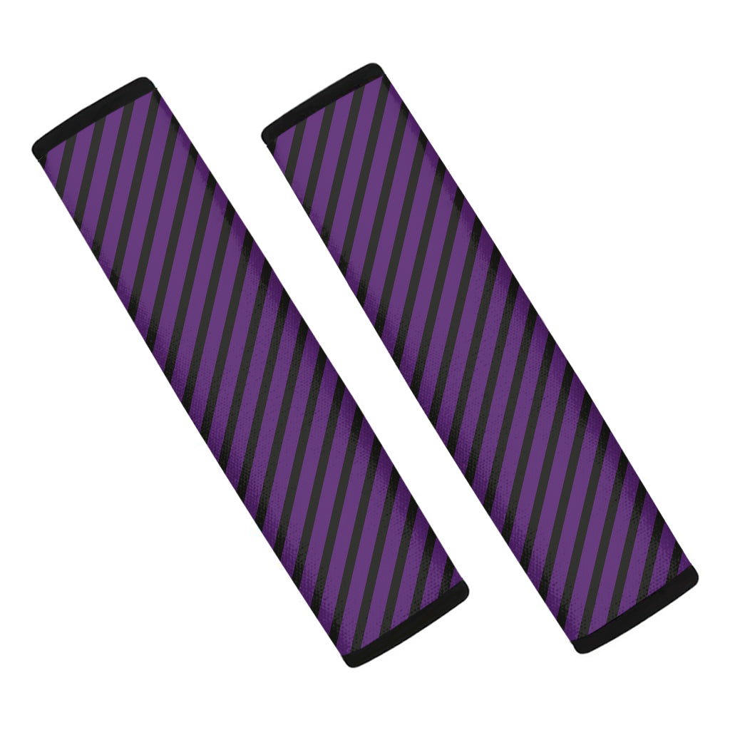 Purple And Black Halloween Pattern Print Car Seat Belt Covers